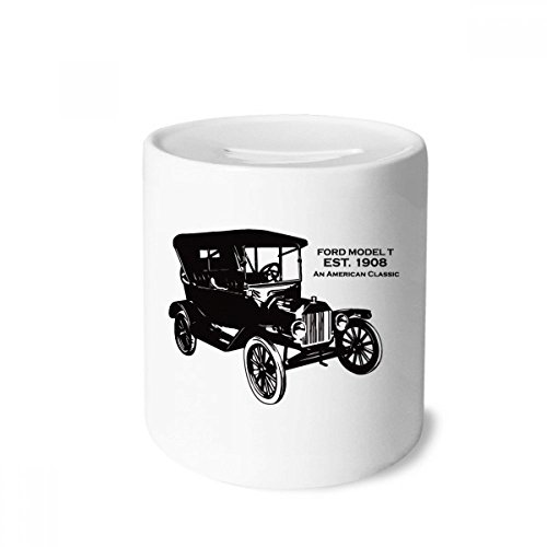 Tirelire voiture classique mécanique noire pour décorer un bureau ou une chambre d'enfant