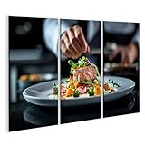 islandburner Cuadro sobre lienzo gourmets salmón con verduras y hierbas para cocina gourmets restaurante cuadros murales póster