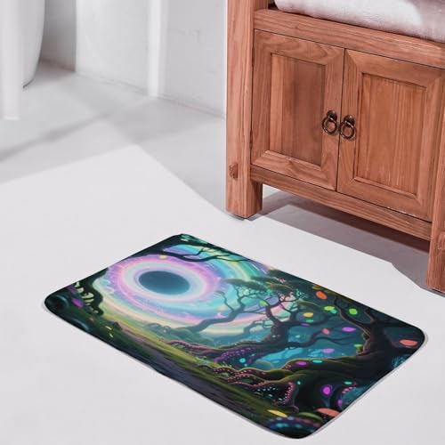 Alfombras de baño lujosas con diseño textil premium de bosque para suelos 3