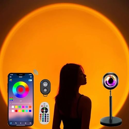 DTGKPBZ Sunset Lamp, 10w APP Control 255 Colors Sunset Projection Lamp