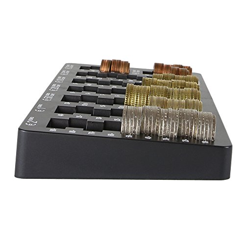 HMF 282-02 Euro-Münzzählbrett abgeschrägt, 27,5 x 13,0 x 3,0 cm, schwarz