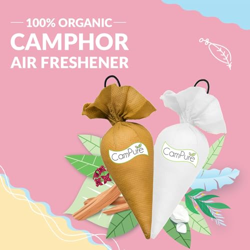 Image of CamPure Camphor Cone (1 Sandalwood + 1 Bhimseni) Pack Of 2-100% Organic | Air Freshener For Car, Wardrobe, Office Cabin's, Drawers, Travel Bag & Bathroom