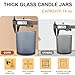 SHOWIN 14 OZ Thick Candle Jars for Making Candles 12 Pcs, 3 Wick Empty Jars with Wood Lids for Candle Making, Sample Container, Frosted Grey