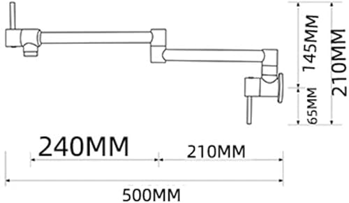 Foldable Kitchen Faucet Wall Mounted, Brass Universal Double Handle Cold Water Tap Telescopic, Mixer Tap Kitchen Faucets Sink Faucets-Golden (Color : Golden) #TOP1