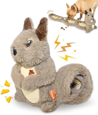 Petbobi Squeaky Dog Toy – Interactive Plush Squirrel Enrichment T...