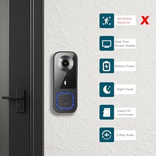 KALOGL Video Doorbell Wireless with Screen 1080p, No Subscription Door Bell Camera with Monitor Screen, Local Storage NO WiFi and APP Needed, Video Intercom Two-Way Audio,160° View Angle,Night Vision