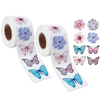 Colorful Spring Floral & Butterfly Stickers - 1000 Pcs Self-Adhesive Decals for Scrapbooking, Envelopes, and Party Decor