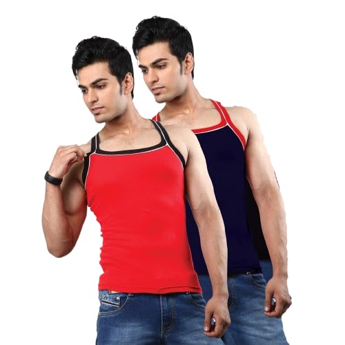 Doria Gym Vest Combed Cotton Round Neck Sleeveless Vest with Extended Length for Easy Tuck (Pack of 2)-picture-23