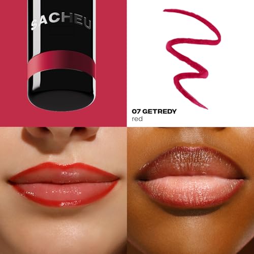 Sacheu Lip Liner STAY-N Peel Off Lip Stain — Long Lasting Waterproof Lip Tint with Hyaluronic Acid & Vitamin E — Transfer Proof Matte Finish, Vegan & Cruelty-Free (getREDy) - Image 3