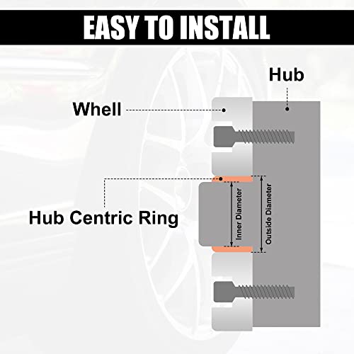 X AUTOHAUX 4pcs OD 76mm to ID 57.1mm Aluminum Alloy Car Auto Hub Centric Ring