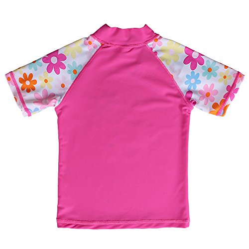 Image of Girls Two Piece Swimsuit Floral UPF 50+ Rash Guard Set Kids Beach Swimwear
