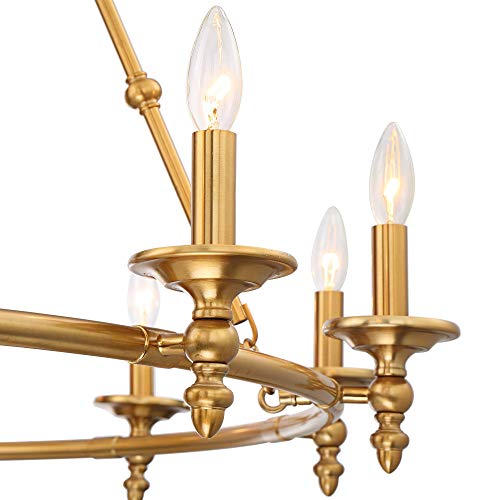 Stiffel 04-1907-279 WARM AB Wagon Wheel Gold Chandelier - 6 Light, Antique Brass Modern Farmhouse Chandelier thumb #2