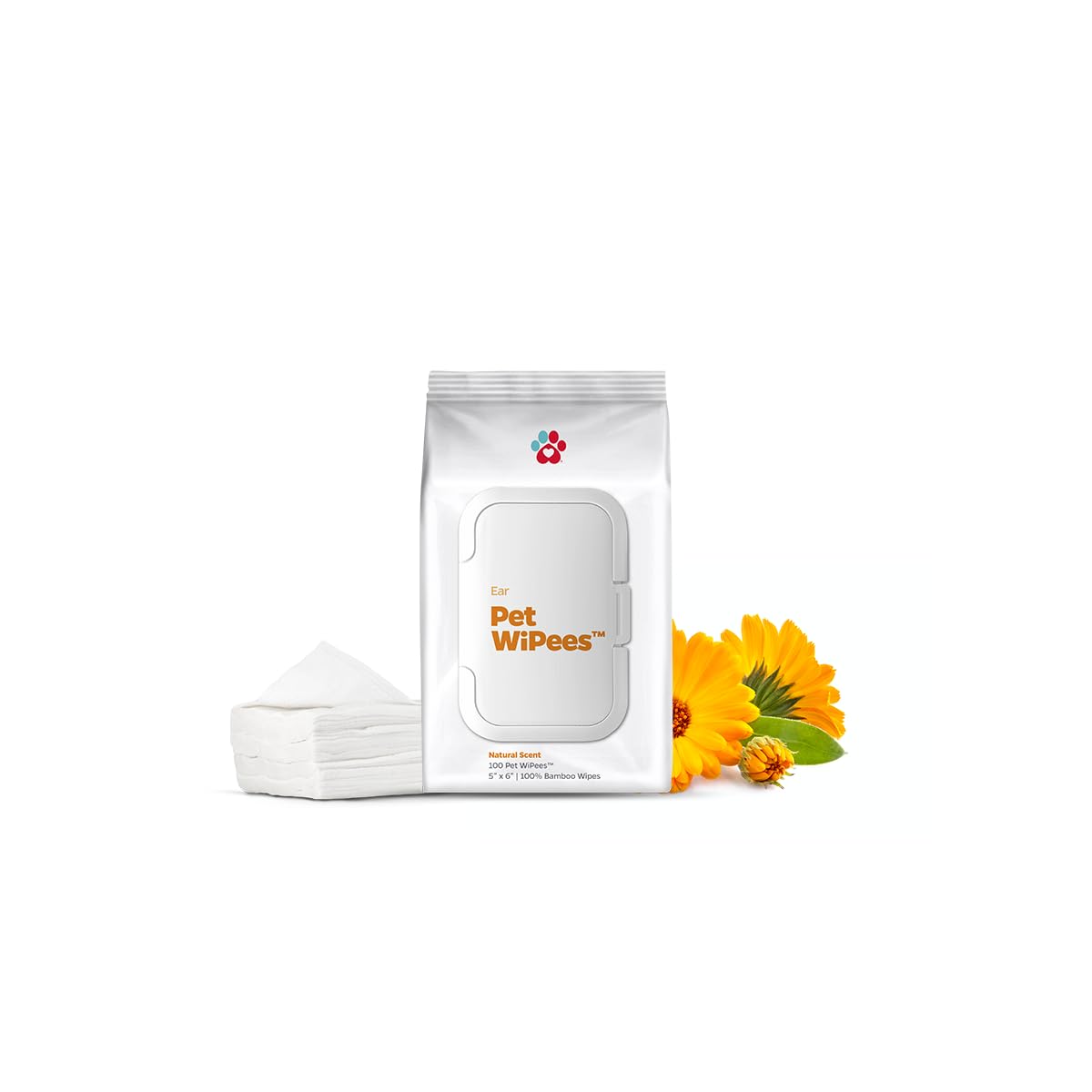 Ear Pet WiPees&trade; – 100 Ear Wipes for Dogs & Cats, All Natural Dog Ear Wipes for Infection & Itchy Ears, Gentle Cat & Dog Ear Cleaner for Daily Hygiene (Natural, 100ct)