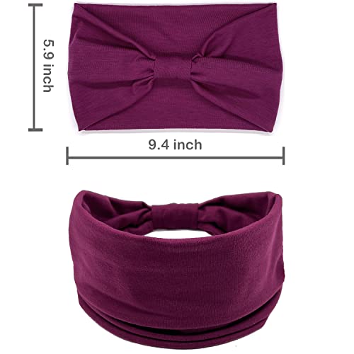 Ivaryss Wide Headbands For Women, Solid Knotted Head Wraps Turbans, Large African Style Head Bands Hair Accessories, 6 Pack #TOP5