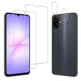 HKKAIS Pacote com 2 + 2 películas de vidro temperado para Samsung Galaxy A07 5G 2025, 2 unidades com protetor de lente de câmera, pacote com 2