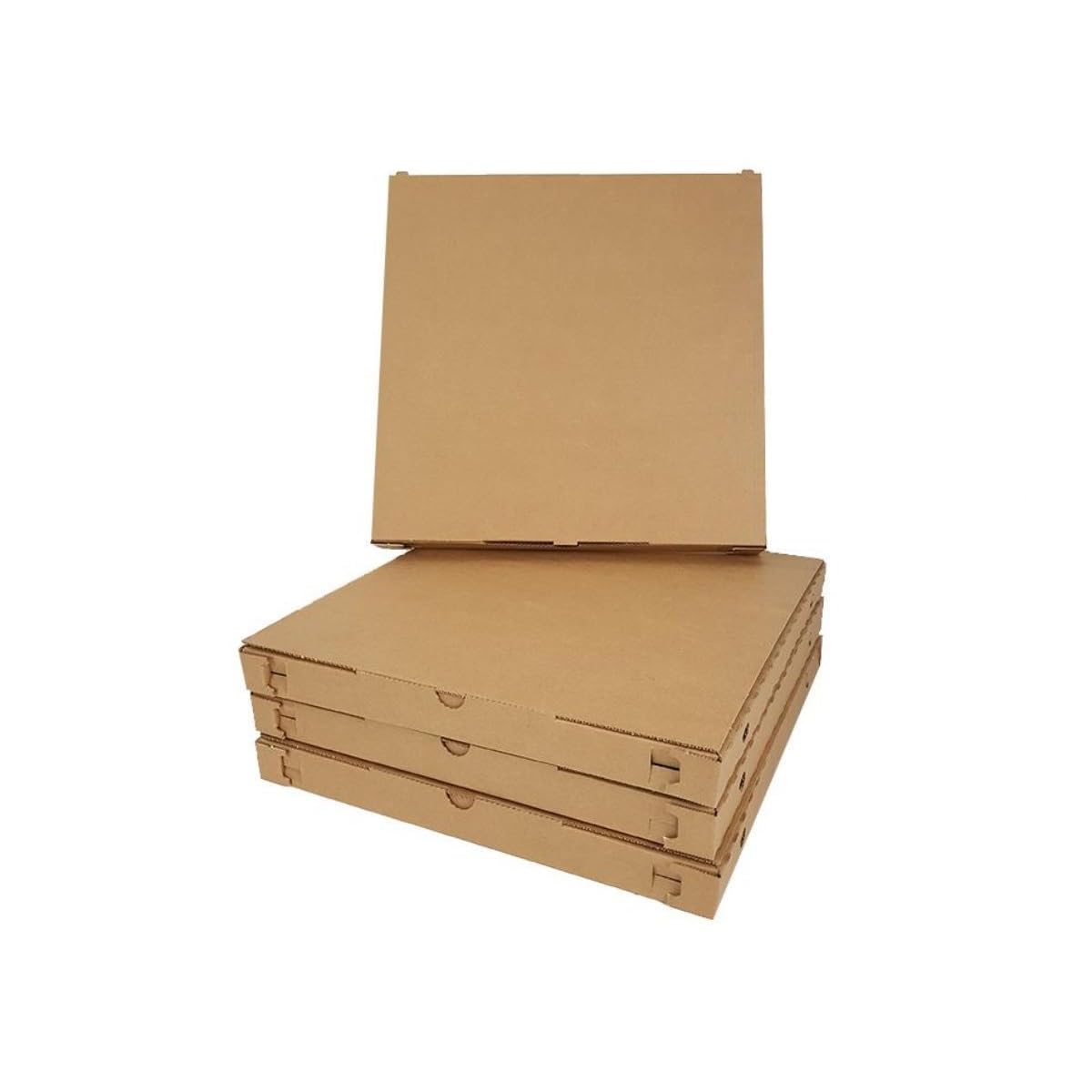 Scatola per Pizza in Cartone Naturale Avana 33x33x3,5cm Antitaglio Confezione da 100 Pezzi