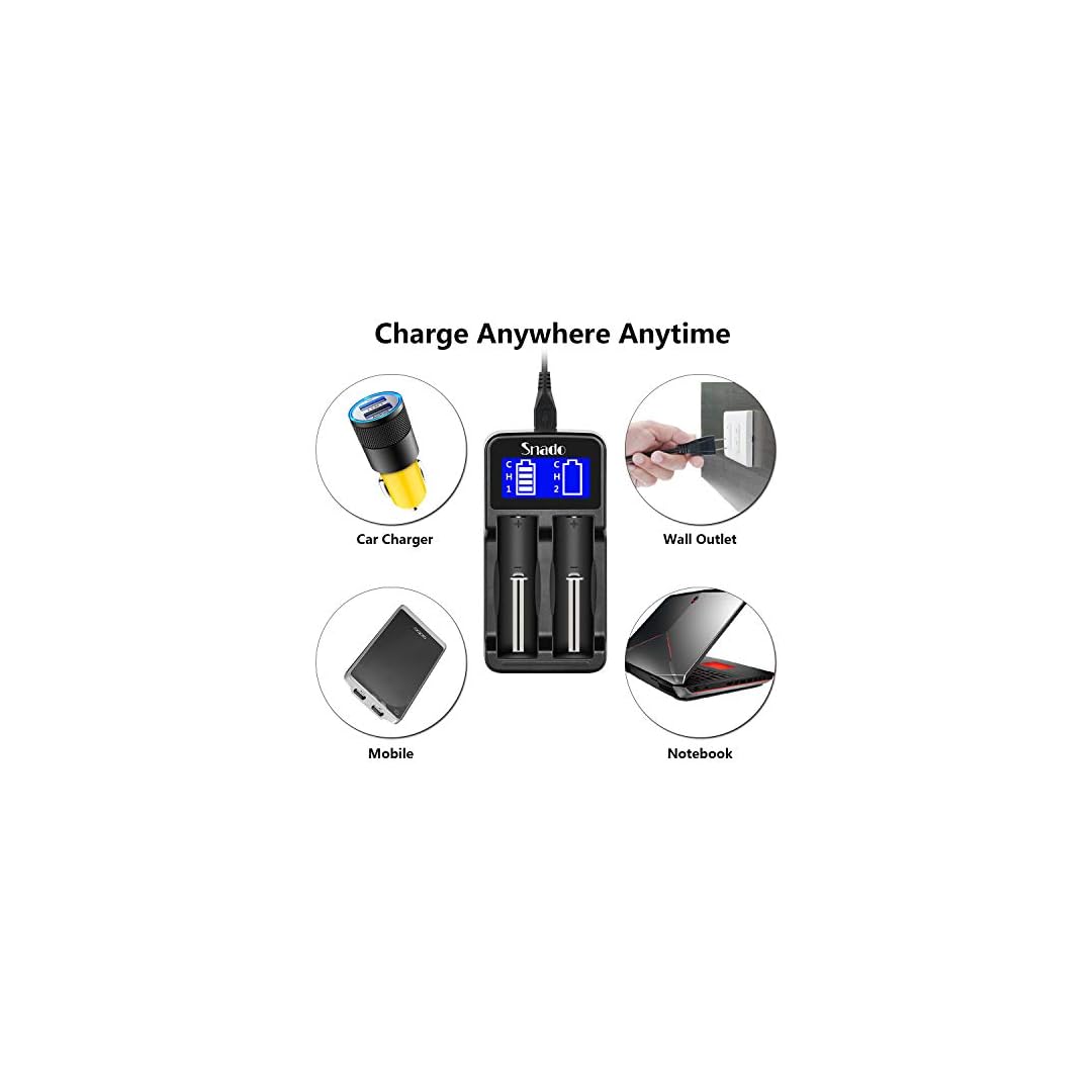 Intelligent Charger, Snado LCD Display Universal Smart Charger for Rechargeable Batteries Li-ion Batteries 18650 18490…