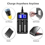 Intelligent Charger, Snado LCD Display Universal Smart Charger for Rechargeable Batteries Li-ion Batteries 18650 18490…