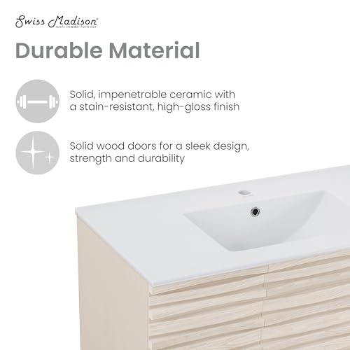 Image of Swiss Madison Cascade 36'' Bathroom Vanity in White