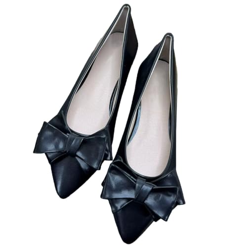 Image of TN TANGNEST Flats Shoes Women Comfort Casual Loafers | Classic Pointed Toe Bowknot Flats Cute Slip On Flats, Wear to Work Travel Walk