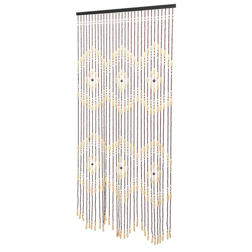 LENDISIY Cortina de perlas, cortina de bambú para puerta, 90 x 175 cm, para puerta de madera natural, 31 líneas, cortina de cuentas de madera, separador de habitaciones, cortinas decorativas para