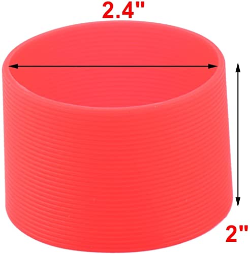 XYWHPGV Silicone Round Non-Slip Water Bottle Cup Sleeve Cover Cup Cup Cover 6.5cm Dia Red(01047 5726c CE993 35851 6ad44 34269