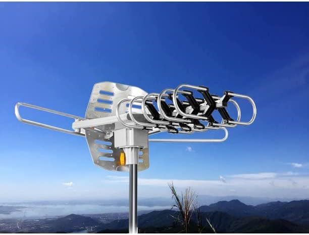 1PLUS HDTV Antenna Outdoor 150 Miles Range 360°Rotation Outdoor TV Antenna with Wireless Remote for Roof High Crystal Performance