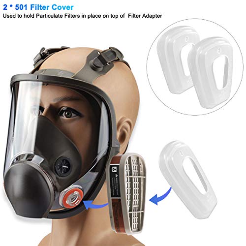 HAOX 15in1 Full Face Large Size Respirator,Full Face Wide Field of View,Widely Used in Organic Gas,Paint spary, Chemical,Woodworking