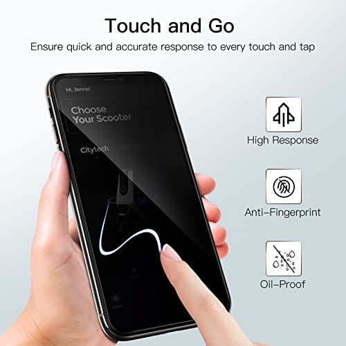 Image of JETech Privacy Full Coverage Screen Protector for iPhone 11 Pro /X /XS 5.8-Inch, Anti-Spy Tempered Glass Film, Edge to Edge Protection Case-Friendly, 2-Pack