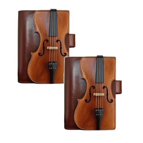 Carnet de notes cadeau unique pour les amateurs de musique | Set de 2 journaux cuir marron