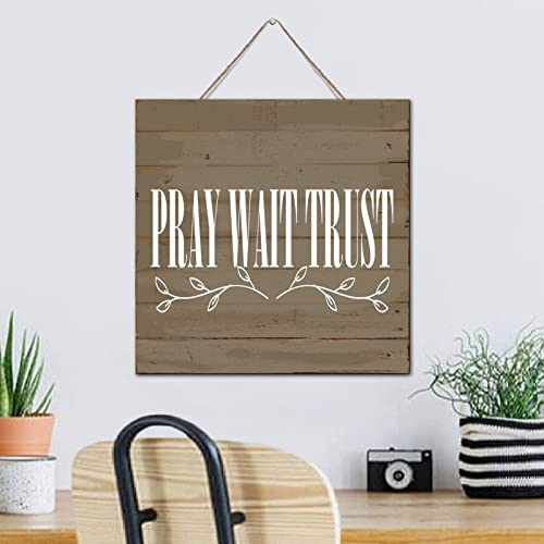 Cuadro Pray Wait Trust para decorar paredes de cocina y baño con estilo 5