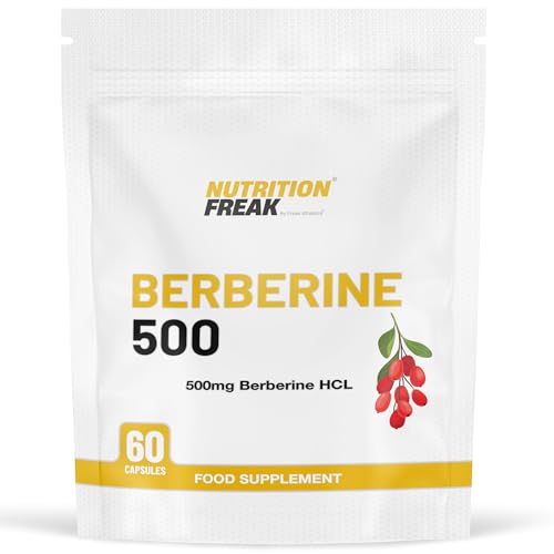 Nutrition Freak Berberine Hcl 500Mg – 60 Vegan Capsules, Berberine Hydrochloride For Daily Wellness Support, High Strength, Uk-Made