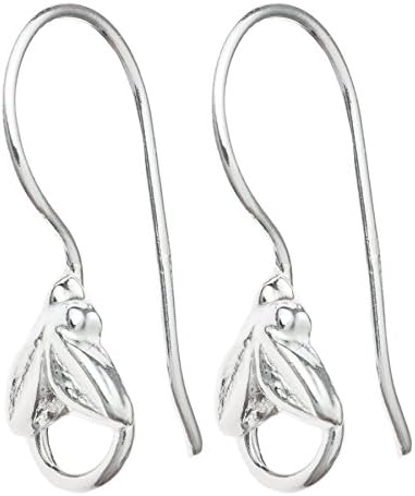 Dreambell 4 pcs .925 Sterling Silver Flower Leaf Hook Earwires Chandelier Earring Connector/Findings/Bright image 2