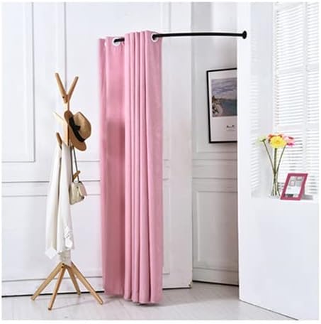 Amazon 衣料品店試着室 シンプルなモバイル更衣室 更衣室プライバシーカーテンレール 壁掛け式大型スペースディスプレイラック 色 ピンク サイズ 80x80cm カーテンレール ポール オンライン通販