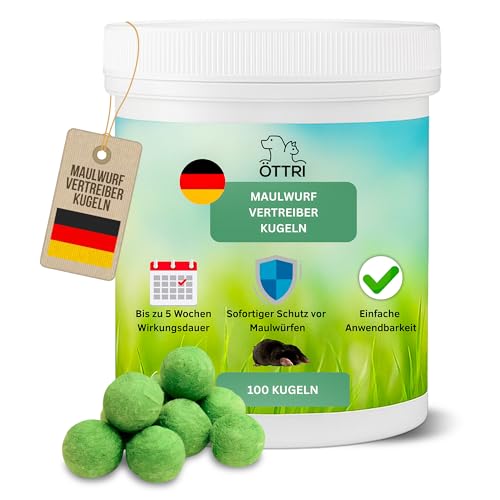 Maulwurf Vertreiber Kugeln 100 STK | EFFEKTIVE Schädlingsabwehr durch natürliche Wirkungsstoffe | OHNE GIFT | Mit Sofort- und Langzeitwirkung für Ihren Garten