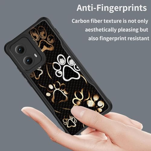 CICPLKSE Magnetic for Moto Edge 2024 Case,[Full Camera Protection] [Compatible with Magsafe] [Military Grade Protection] Bumper for Motorola Moto Edge 2024 6.6",Dog Paw Print - image 2