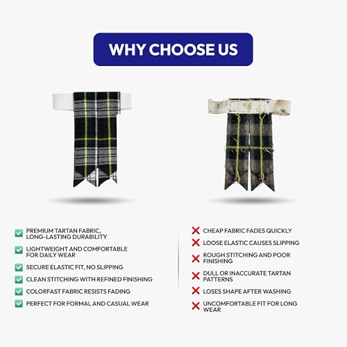 Image of Scottish Tartan Kilt Flashes with Elastic Adjusters
