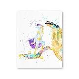 HERW Cuadro sobre Lienzo Aladdin Y Jasmine Acuarela Pared Arte Lienzo Pintura Dibujos Animados Clásicos Aladdin Alfombra Mágica Carteles E Impresiones Decoración De Guardería