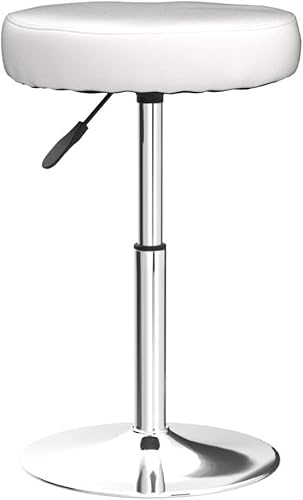 Miniatura 4 de FURWOO Taburete redondo de tocador de cuero PU Taburete de tienda Taburete ajustable de altura Taburete giratorio Taburete de oficina Taburete de