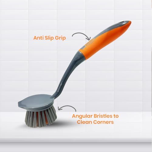 Image of Chakaachak Sink Brush - Dish & Sink Cleaning Brush with Strong Nylon Bristles | Heavy Duty Kitchen Scrub Brush for Utensils & Surfaces | Effective Cleaning