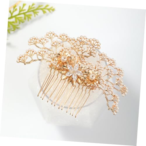 Bâtons à cheveux chinois accessoires chignon dorés avec perles de fête