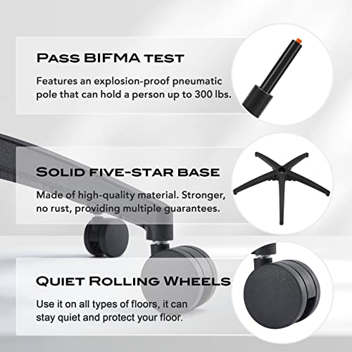 Ergonomic Mesh Office Chair Big And Tall, Oversized Adjustable Headrest And 3D Armrests Executive High Back Desk Chair, Multifunctional Swivel Computer Task Chair With Lumbar Support, Dark Black #TOP5