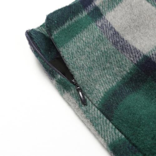 Image of IDEALSANXUN Womens High Waist Plaid Skirt Bodycon Pencil Wool Mini Skirts