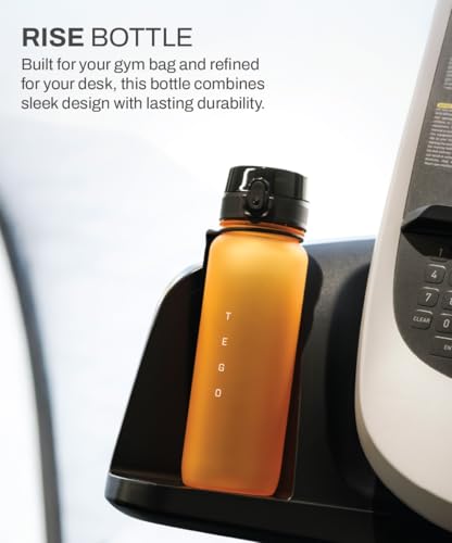 Image of TEGO Rise Tritan Water Bottle | 800ml Secure Flip Lock Lid | BPA-Free, Durable & Impact-Resistant | Wrist Strap for Easy Carry | Hydration Tracker | Gym, Office, Travel Water Bottle (Transparent)