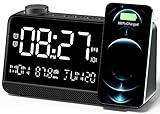 Dekala Alarm Clock with Wireless Charging 15W Ultra Fast, 100dB Super Loud 9” Large Display FM Radio