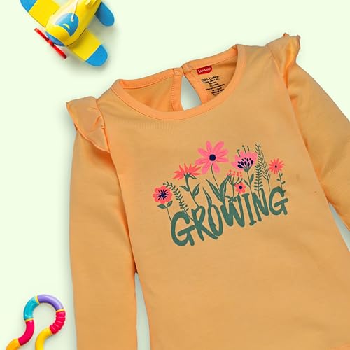 Image of LuvLap Baby Girls 100% Cotton Full Sleeve Girls Top & Pyjama CoSet Pack of 3