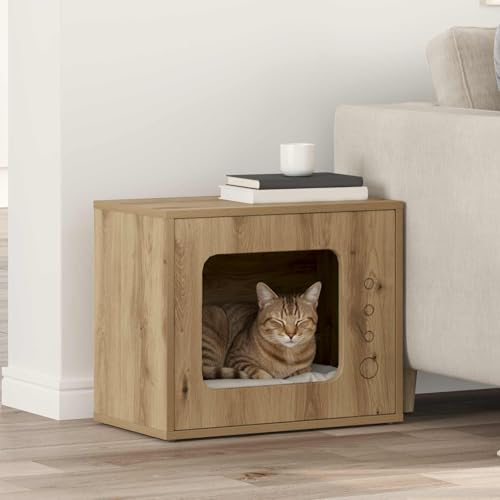 Maison pour chat design chêne artisan boîte protection premium - 2