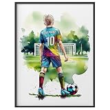 Personalised Football Art for boys or girls. Custom Bedroom Print.