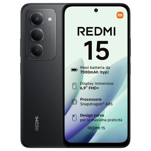 小米 Redmi 15 智能手机，6GB+128GB，黑色，7000mAh 电池