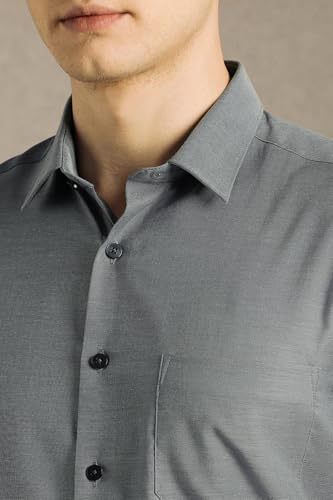 Image of Louis Philippe Men's Slim Fit Easy to Iron Everyday wear Premium Cotton Full Sleeve Solid Formal Shirt